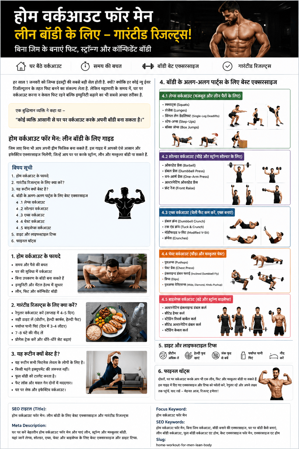Home 15 Home Workout for Men: घर पर वर्कआउट और Lean Body कैसे पाएं?
