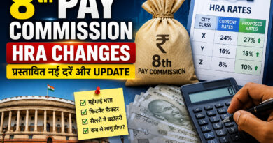 8th Pay Commission HRA changes - proposed rates for central government employees