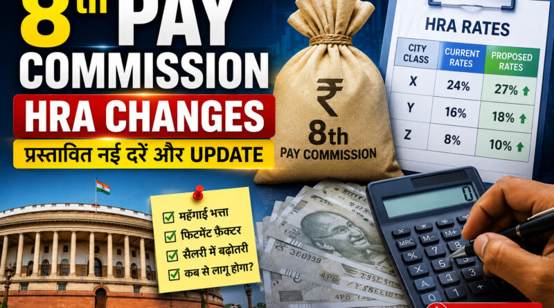 8th Pay Commission HRA changes - proposed rates for central government employees