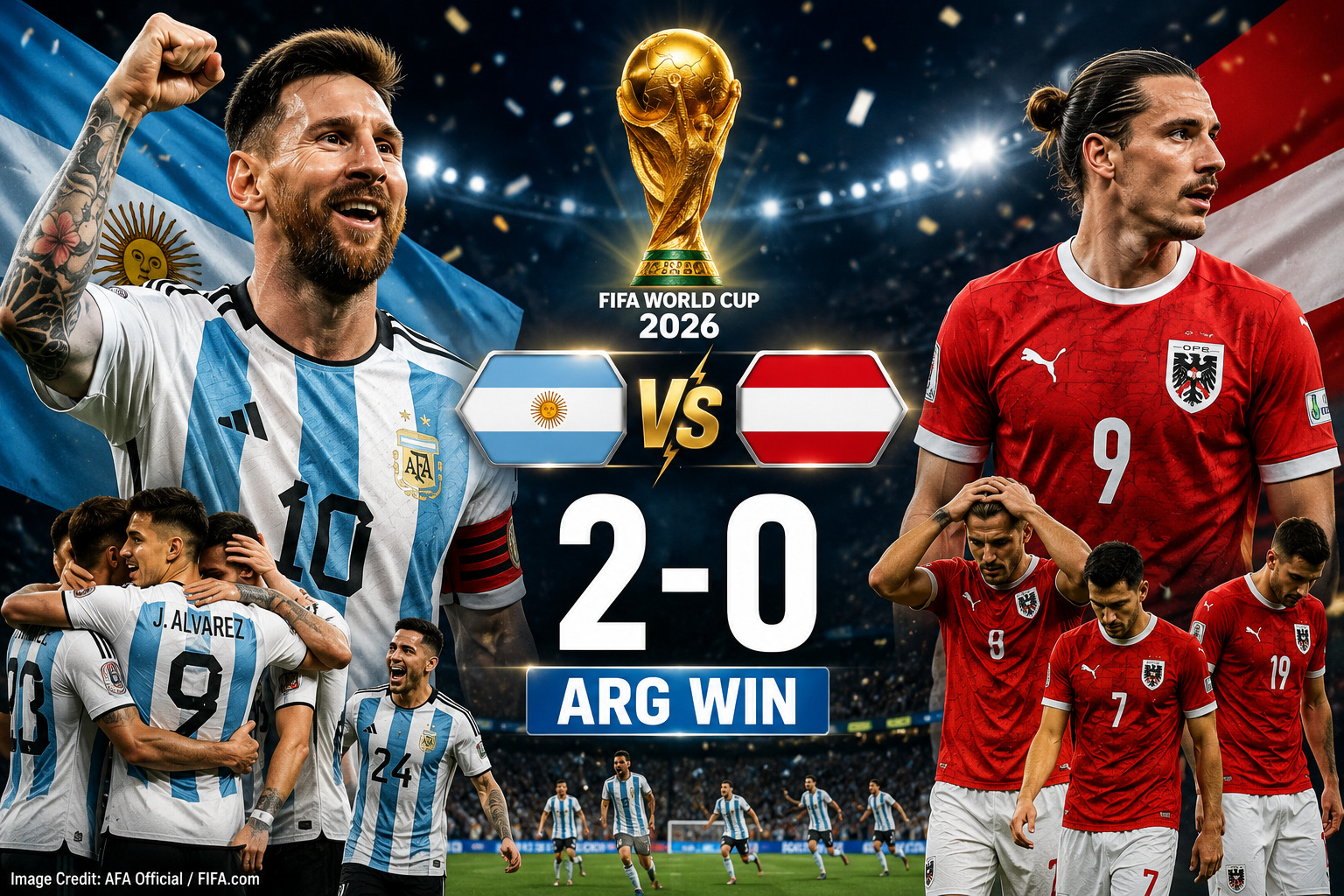 Argentina vs Austria: Messi ने रचा इतिहास, ARG 2-0 जीता (WC 2026)