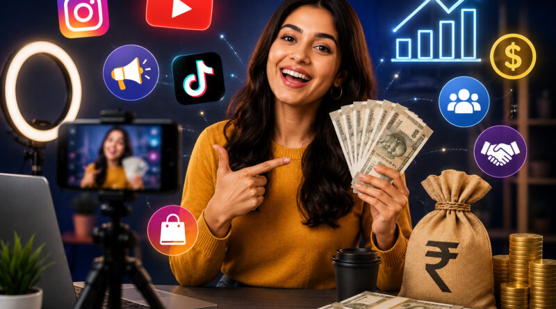 सोशल मीडिया इन्फ्लुएंसर की कमाई कैसे होती है? 1 Social Media Influencer Earning - how influencers earn money income sources