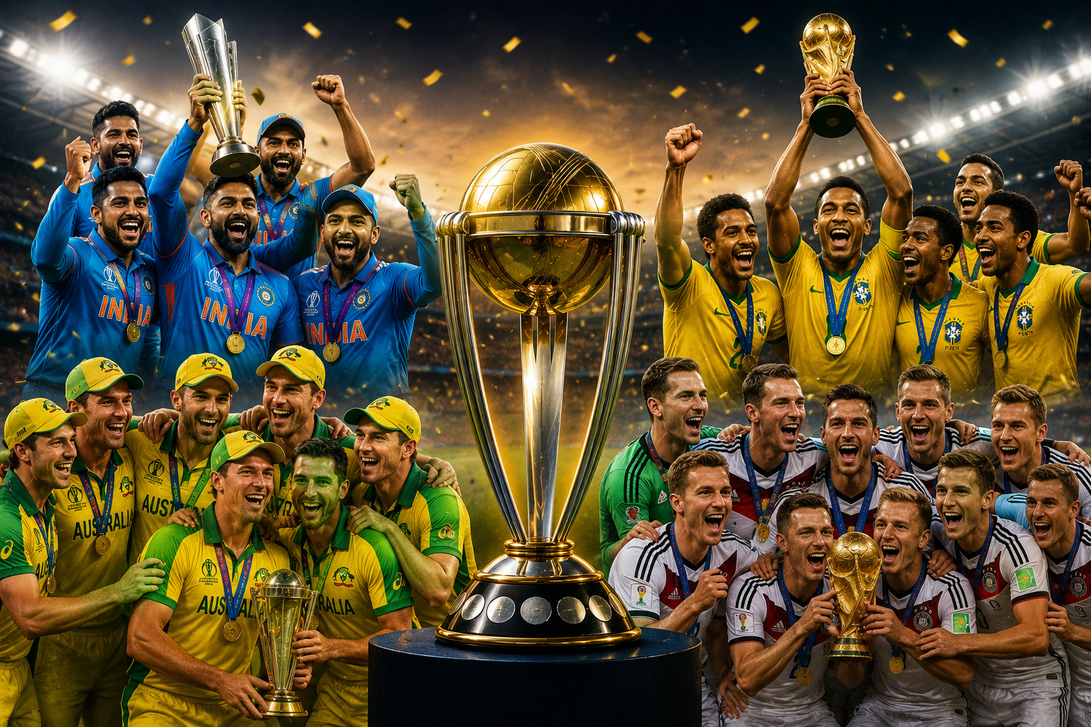 सबसे ज्यादा वर्ल्ड कप जीतने वाली टीमें 2 Most World Cup Winning Teams - cricket and football titles