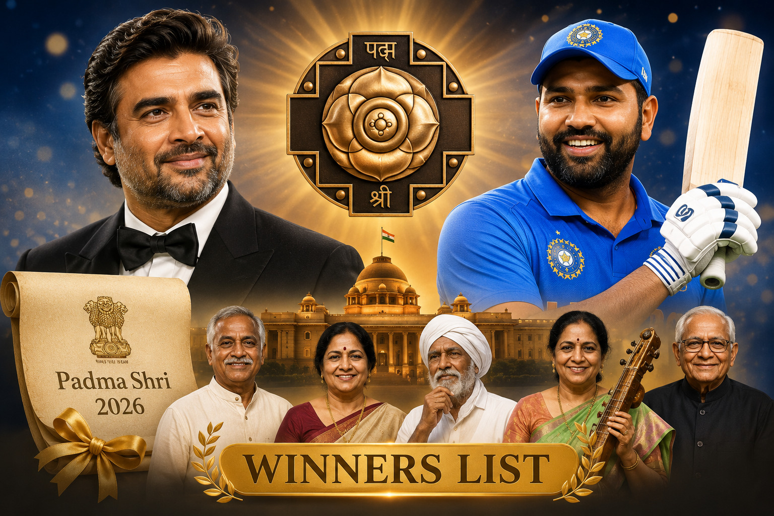 Padma Shri Award 2026: Madhavan, Rohit Sharma और Winners List