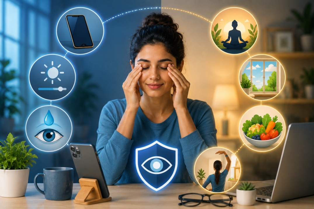 Protect Eyes from Screen Time - eye care tips for mobile use