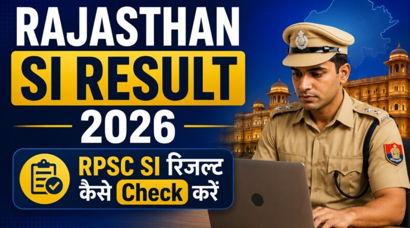 Rajasthan SI Result 2026 at rpsc.rajasthan.gov.in