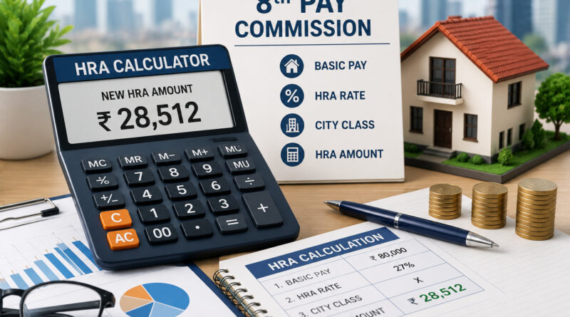 8th Pay Commission HRA Calculator - HRA rates for X Y Z cities