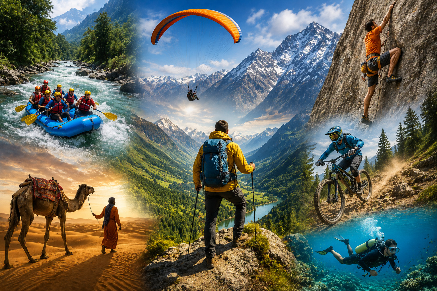 Adventure Places in India - river rafting paragliding and trekking destinations