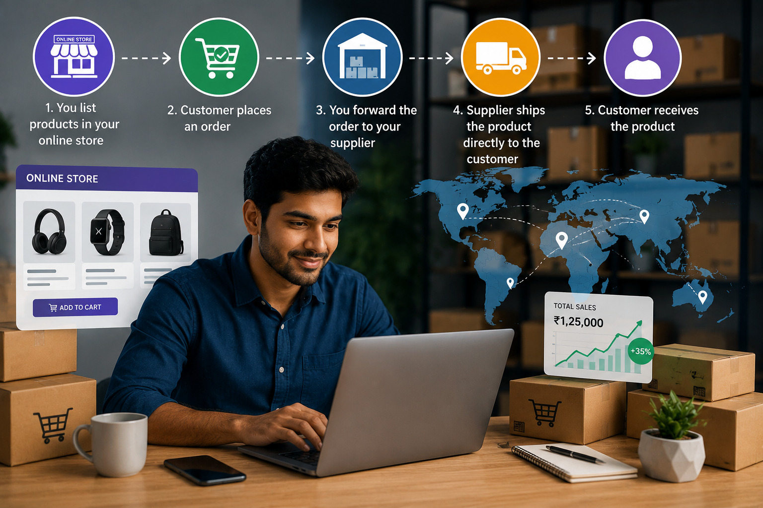 Dropshipping Business - how to start online store in India