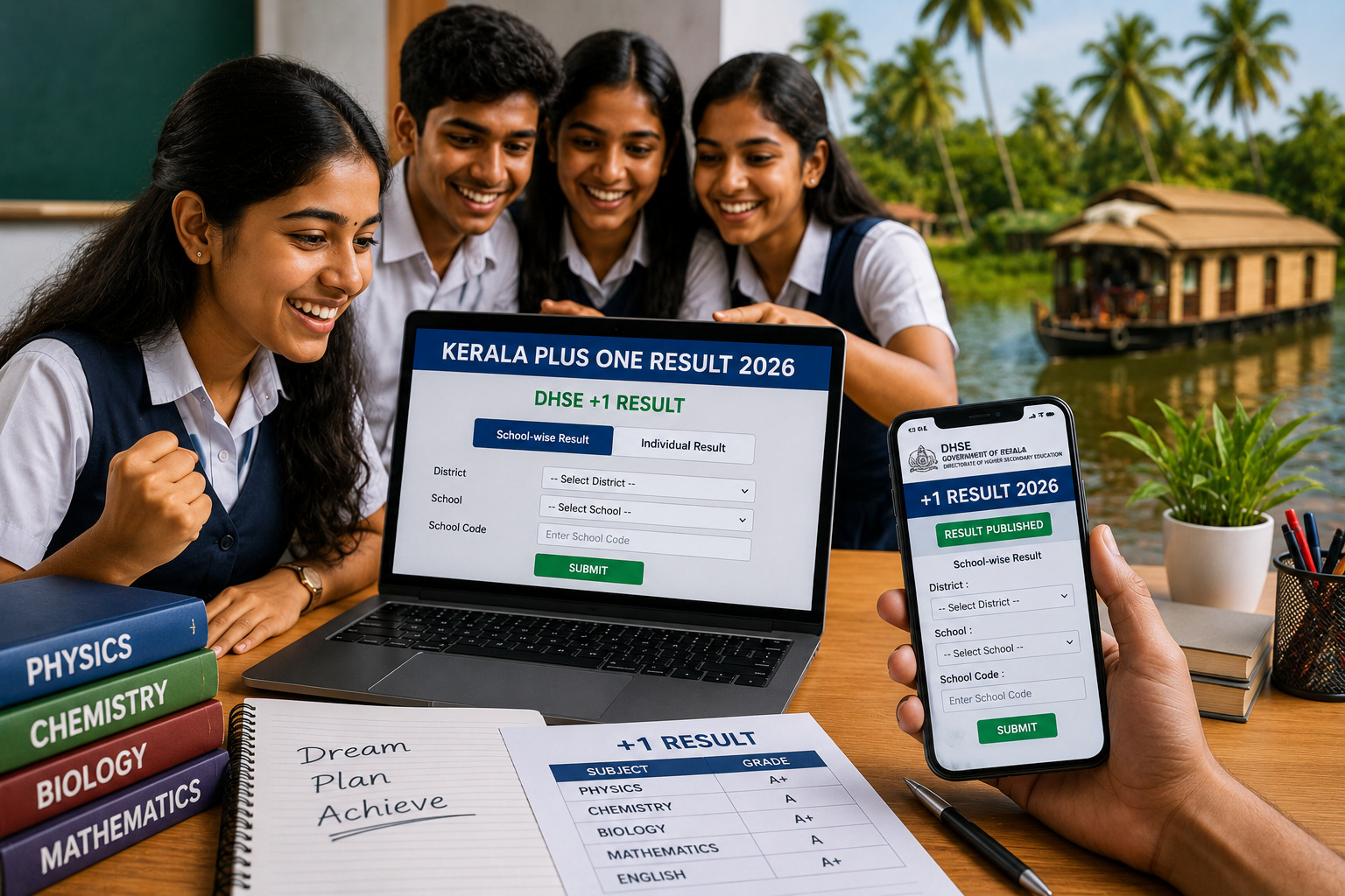 Kerala Plus One Result 2026 - DHSE +1 result check on results.hse.kerala.gov.in