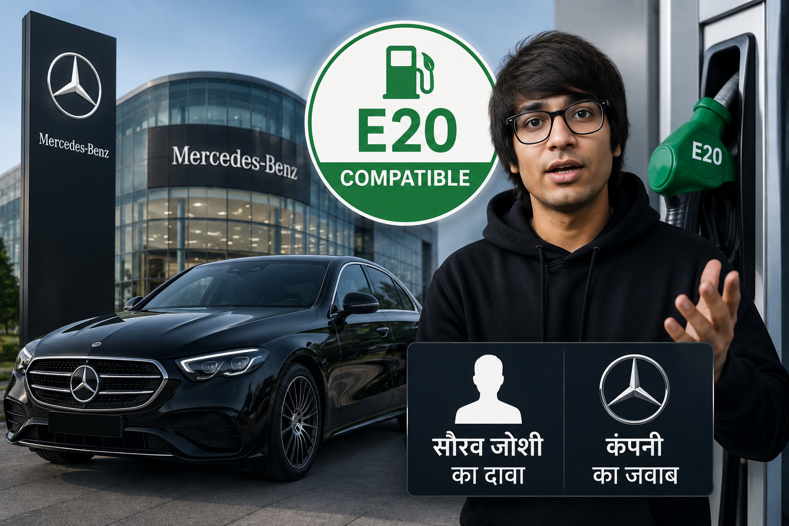 Mercedes-Benz E20 Compatibility: सौरव जोशी के दावे पर कंपनी का जवाब