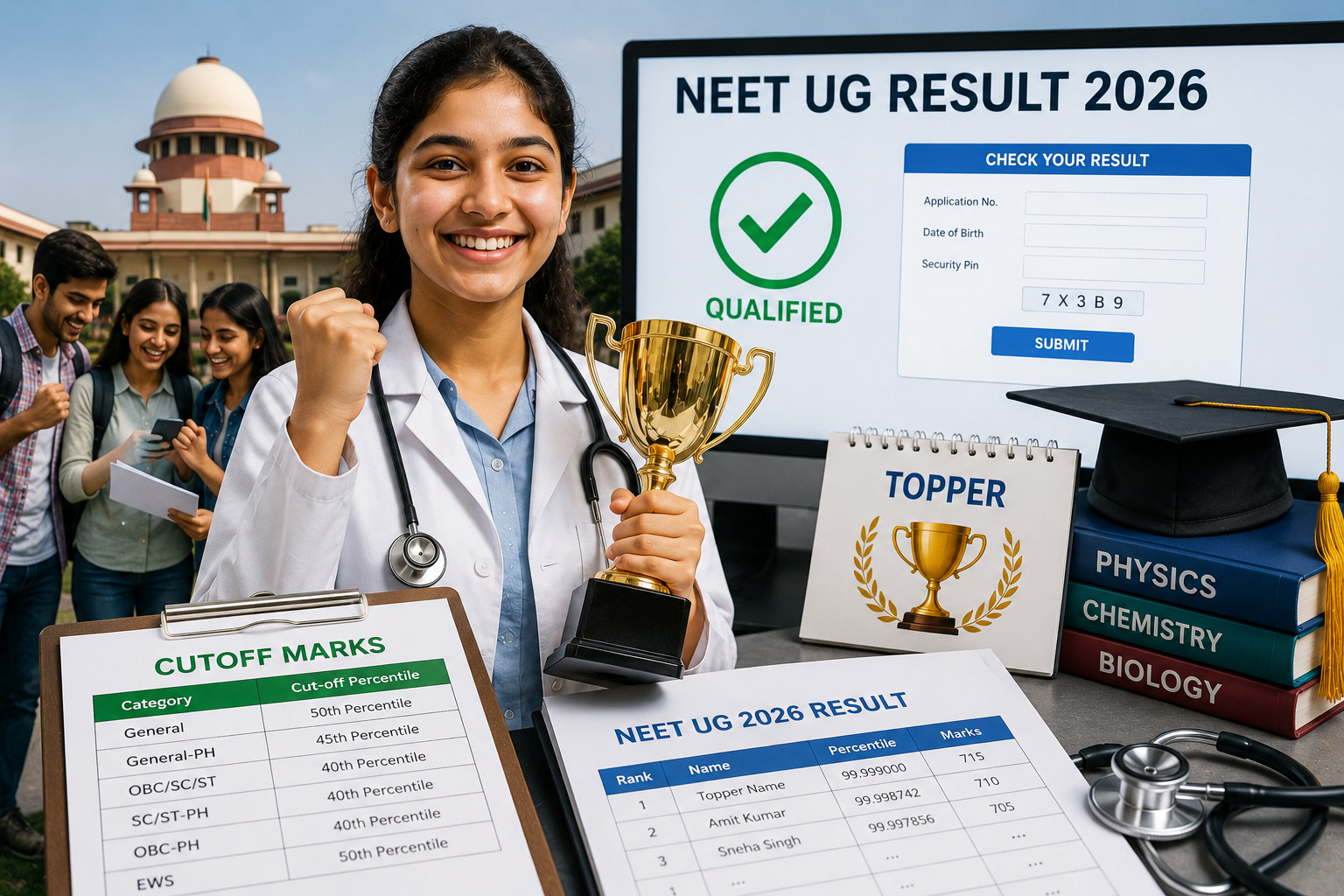 NEET UG Result 2026 - topper cutoff and scorecard on neet.nta.nic.in